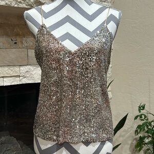 Zara Rose Gold Sequin Cami Top